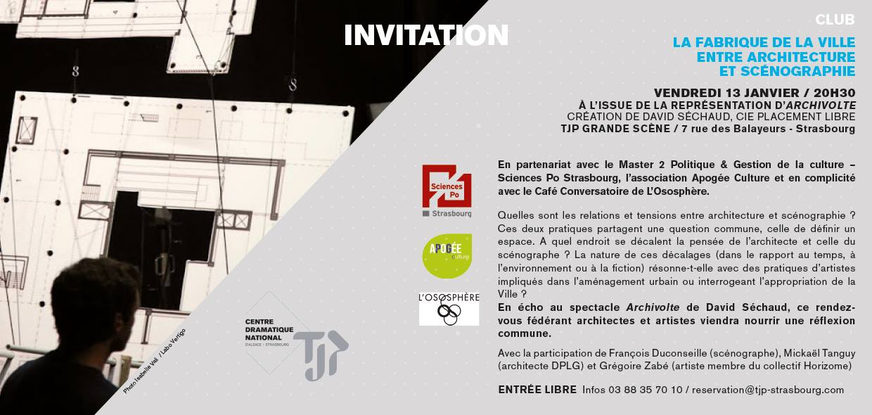 CLUB – La Fabrique de la ville, entre architectes et scénographes / Partenariat TJP