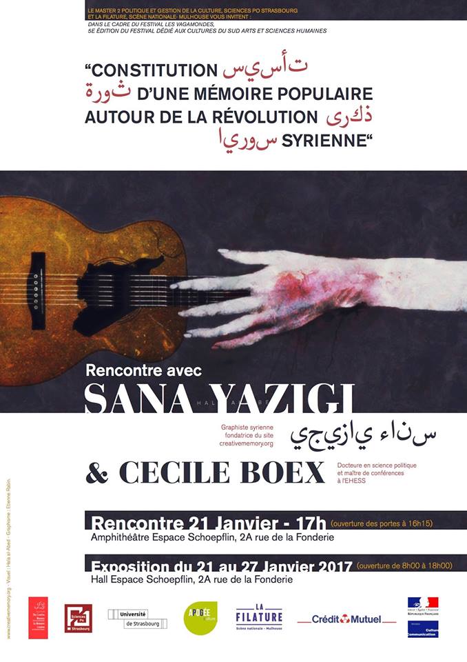 La Mémoire créative de la Révolution syrienne – Samedi 21 janvier 2017